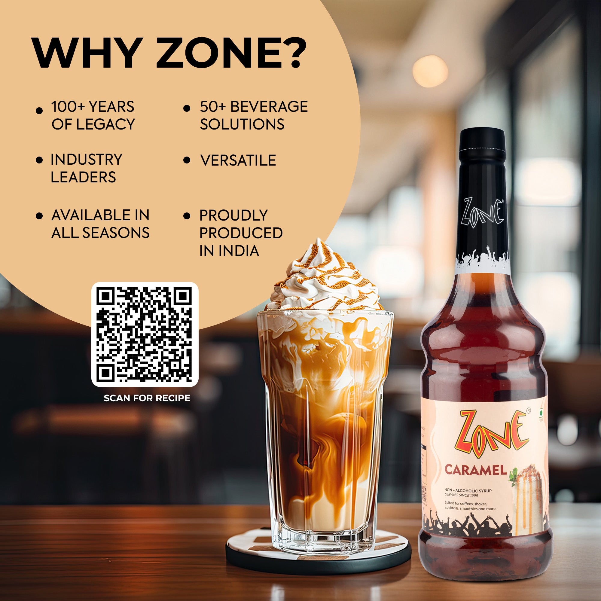 Zone Caramel Flavoured Syrup 1000ml