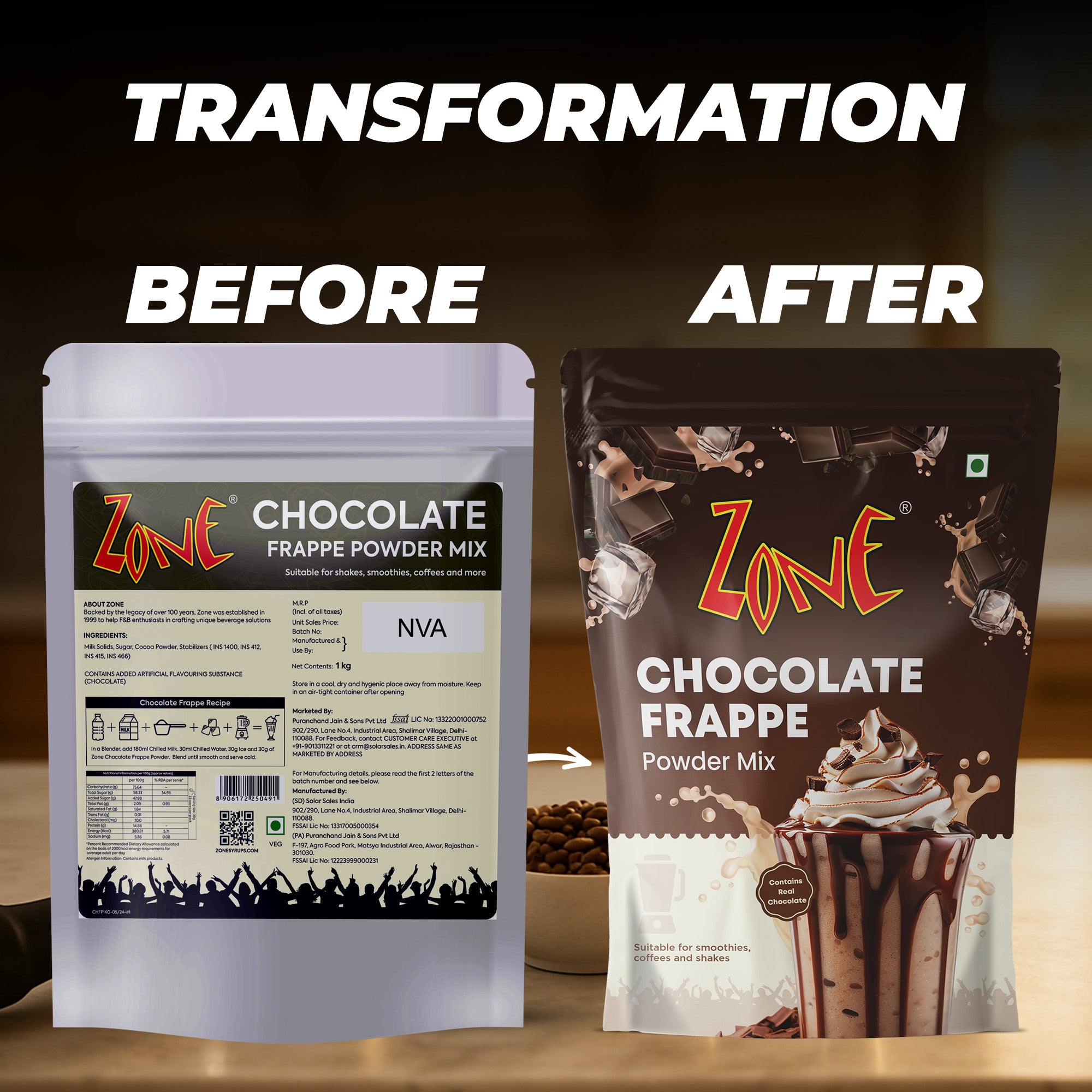 Zone Chocolate Frappe Powder 1kg