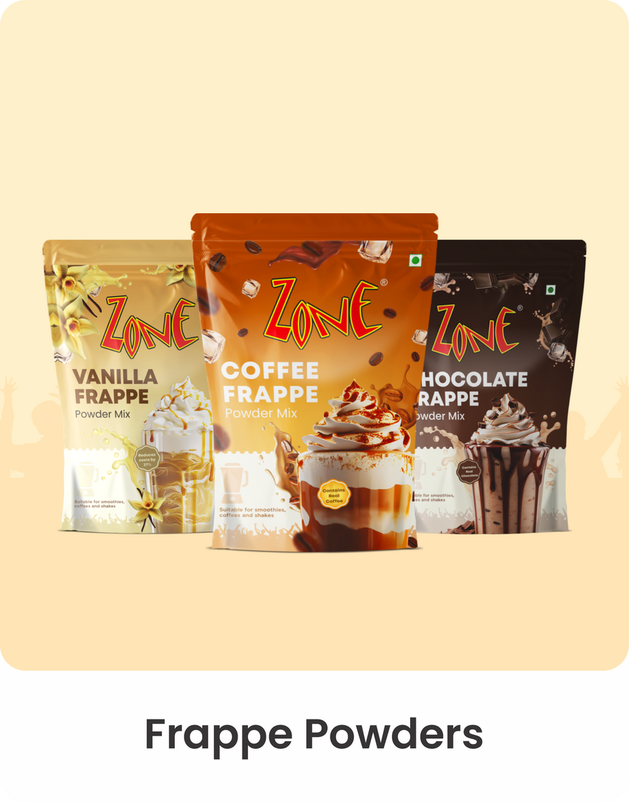 Buy Coffee, Vanilla & Chocolate Frappe Powders Online | Zone Syrups