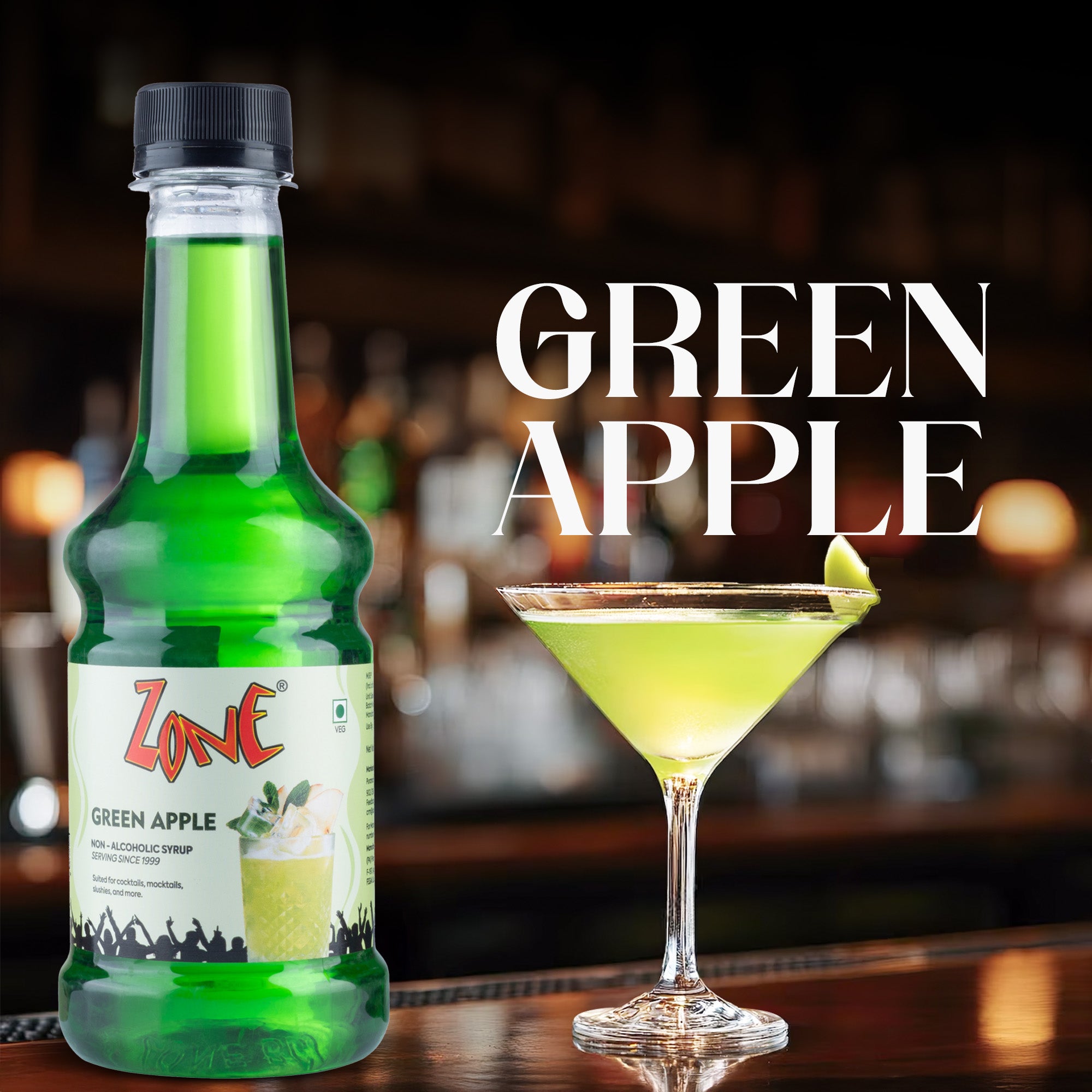 Zone Green Apple Flavoured Syrup 300ml