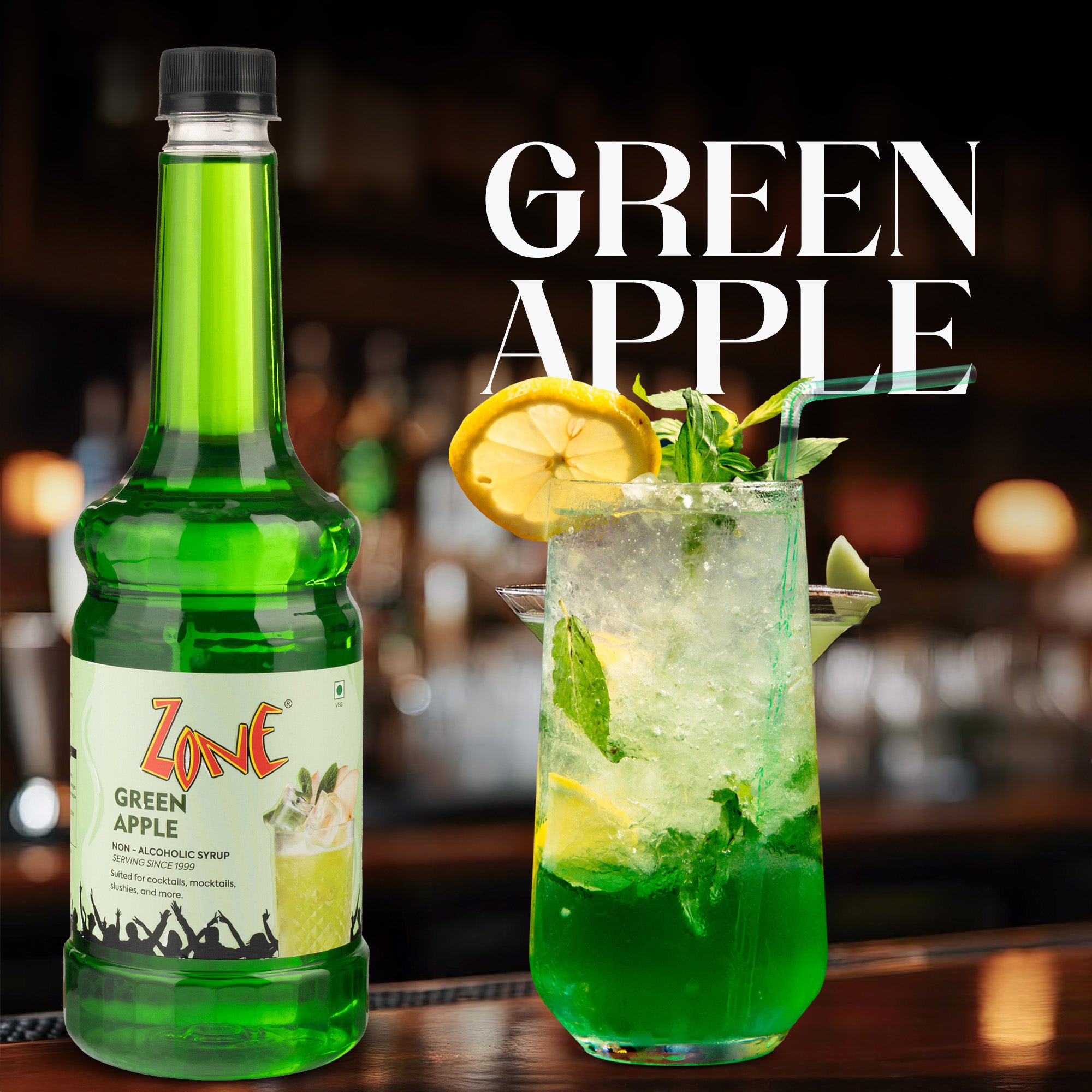 Zone Green Apple Flavoured Syrup 750ml