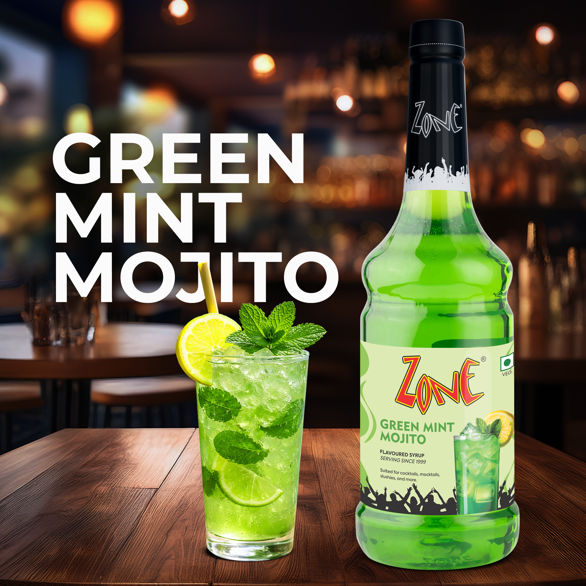 Zone Green Mint Mojito Flavoured Syrup 1000ml