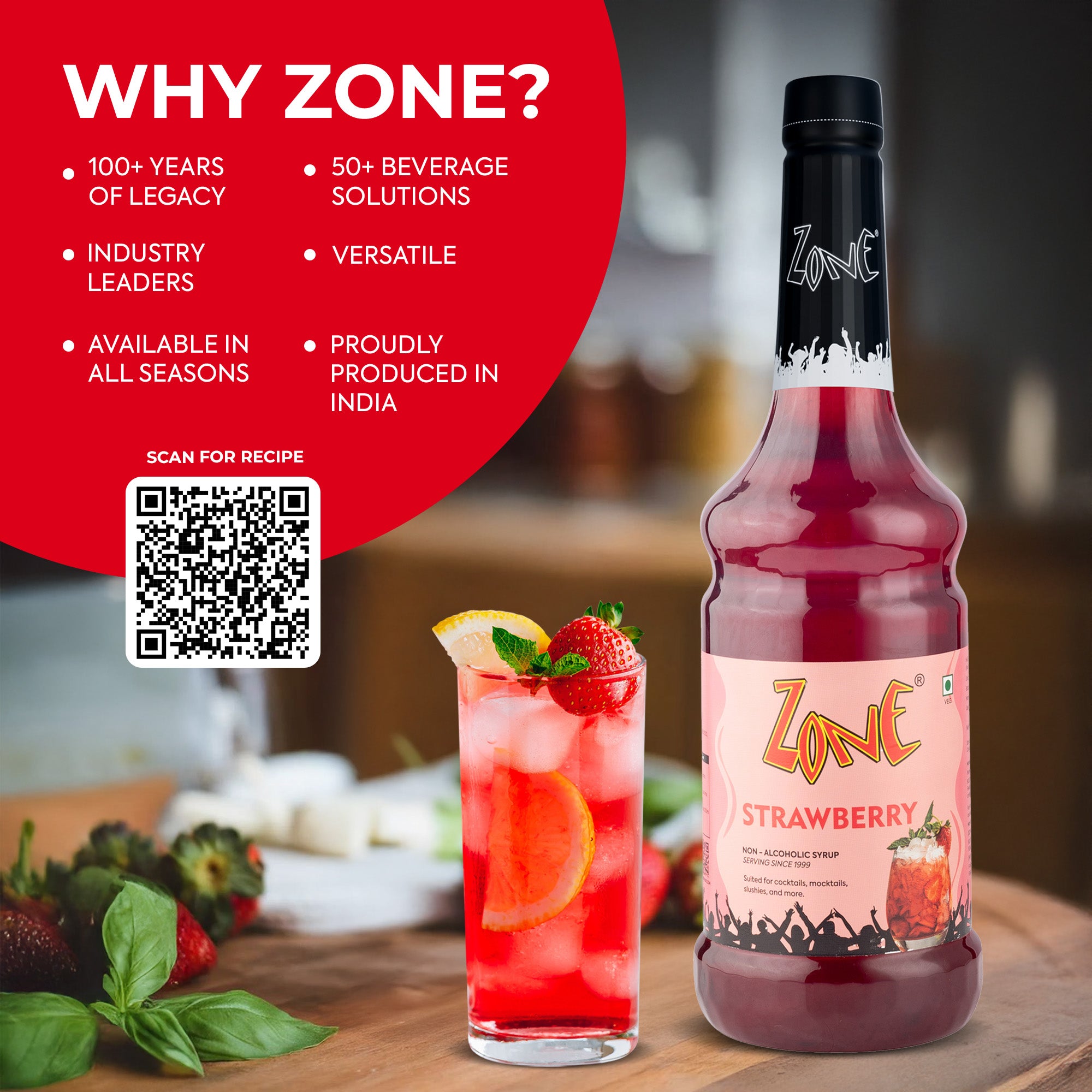 Zone Strawberry Flavoured Syrup