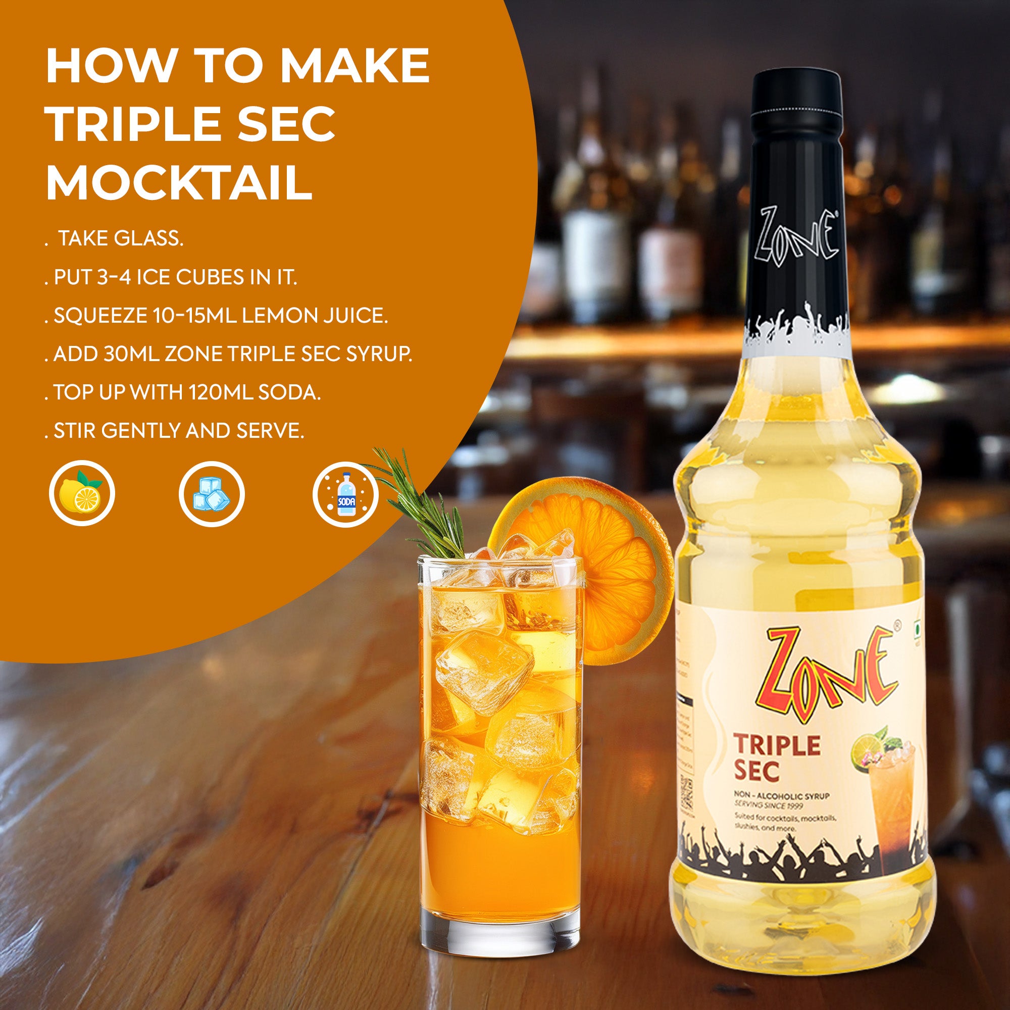 Zone Triple Sec Flavoured Syrup 1000ml