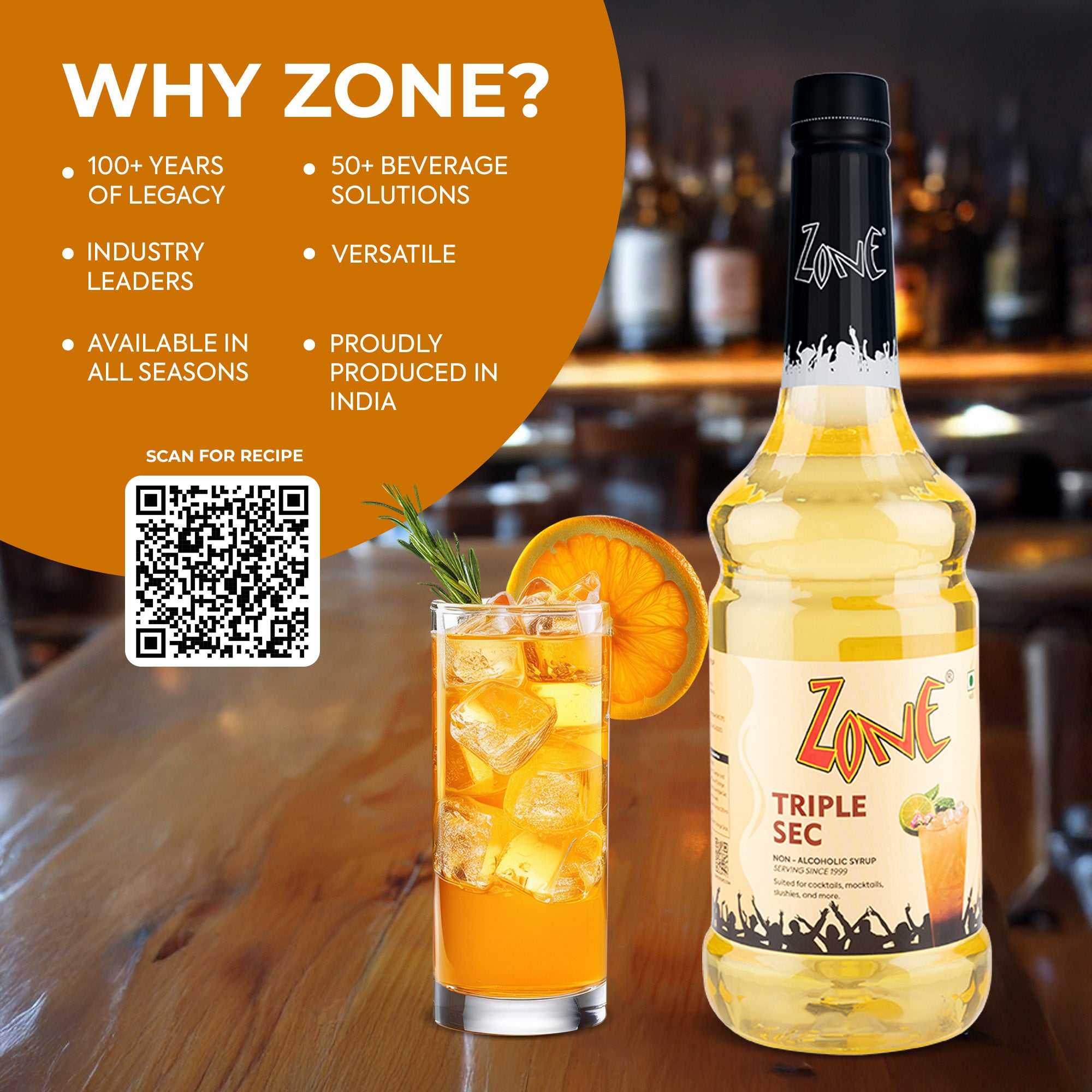 Zone Triple Sec Flavoured Syrup 1000ml