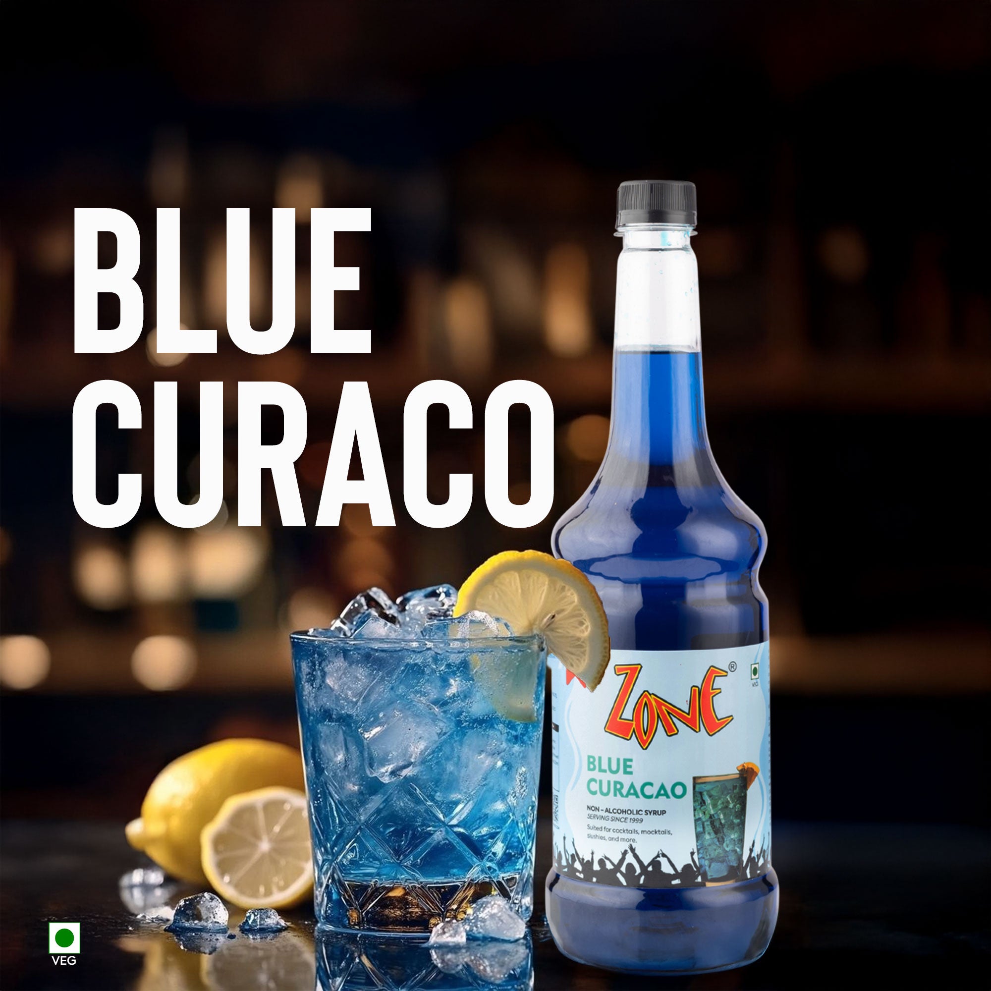 Zone Blue Curacao Flavoured Syrup 1000ml
