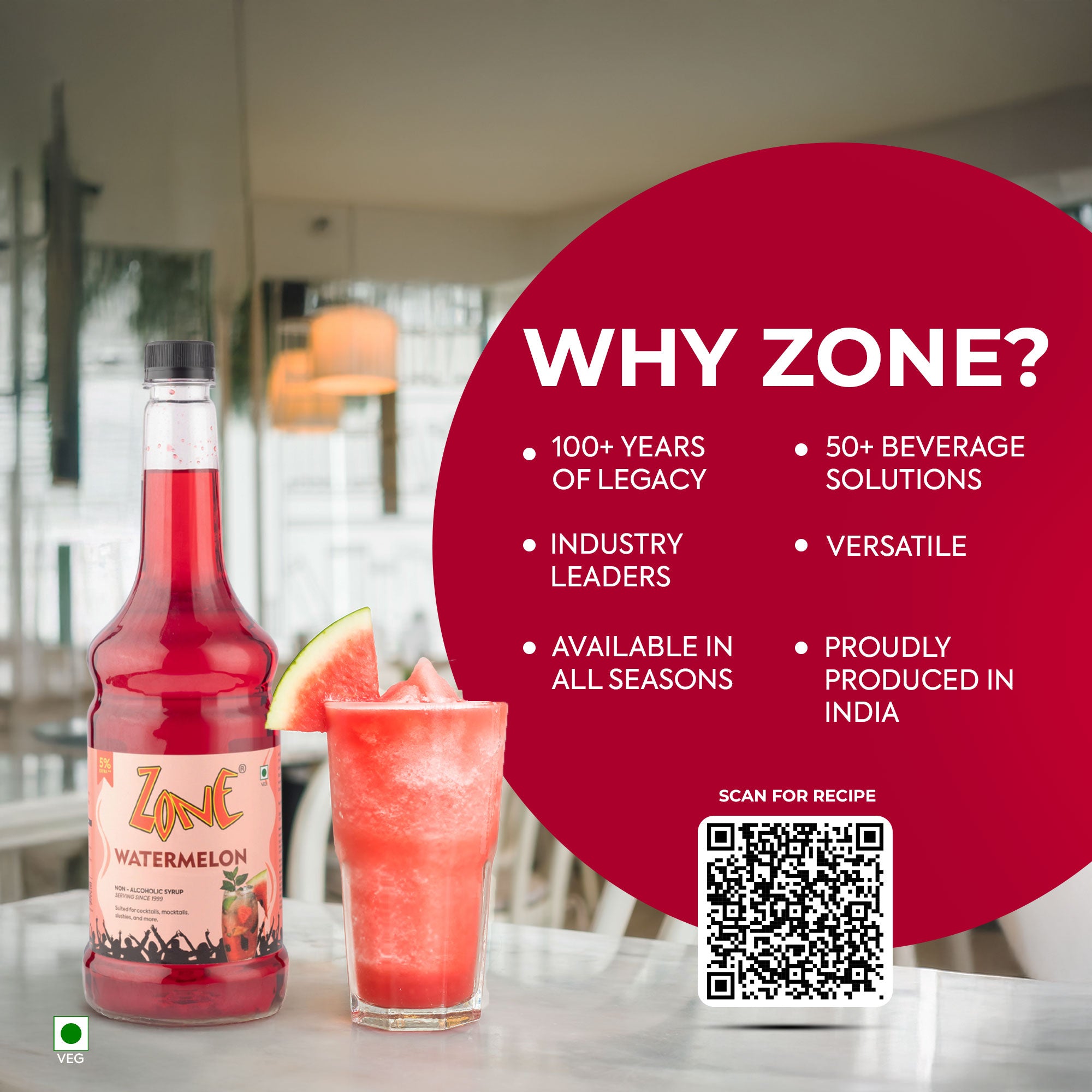 Zone Watermelon Flavoured Syrup 1000ml