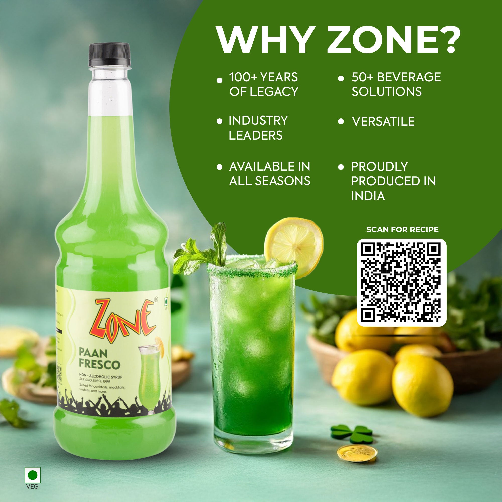 Zone Paan Fresco Flavoured Syrup 1000ml